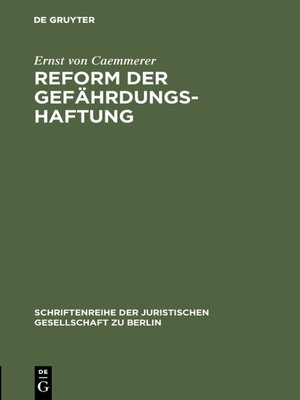 cover image of Reform der Gefährdungshaftung